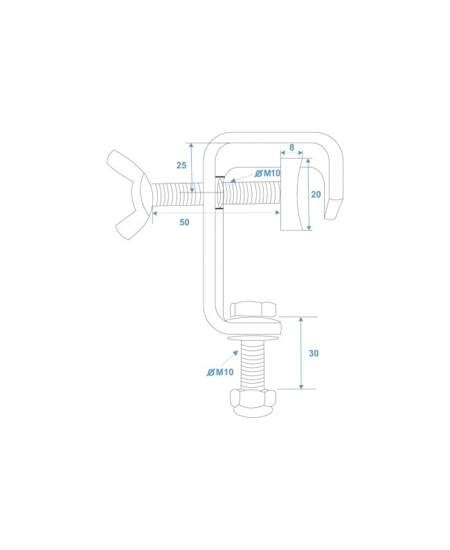 Eurolite TH-52 Theatre Clamp silver Clamps