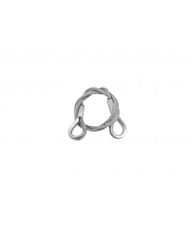 Eurolite Corda d'acciaio 600x3mm argento con ditali