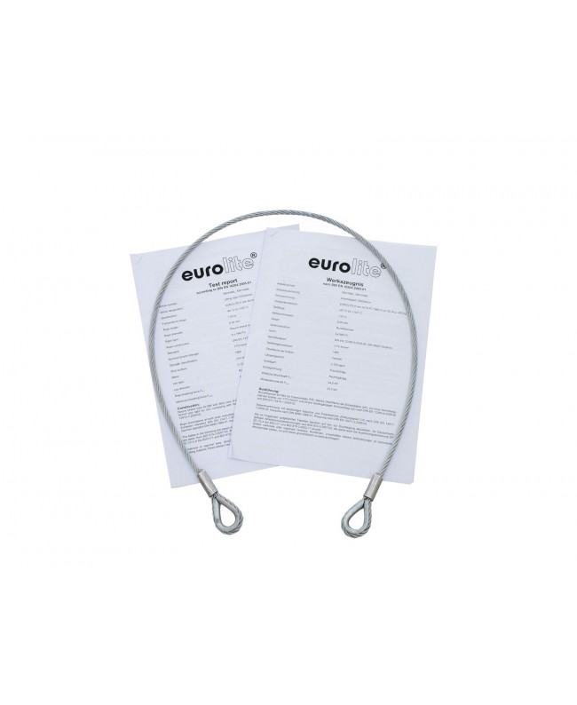 Eurolite Steel Rope 1000x6mm silver with Thimble Safety Cables