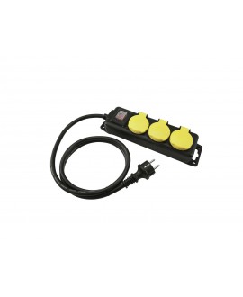 Eurolite Distributore a 3 pieghe IP44 bk 1,5m Ciabatte