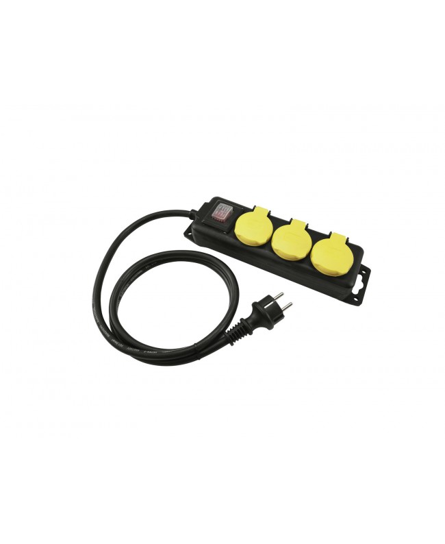 Eurolite Steckdosenleiste 3-fach IP44 sw 1,5m