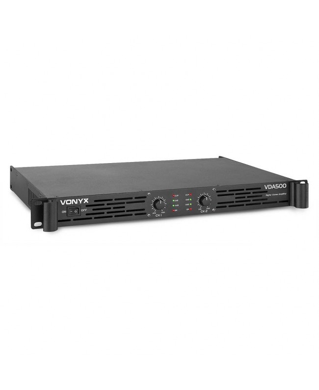 Vonyx VDA500 PA Amplifier 1U 2 x250W Amplifiers