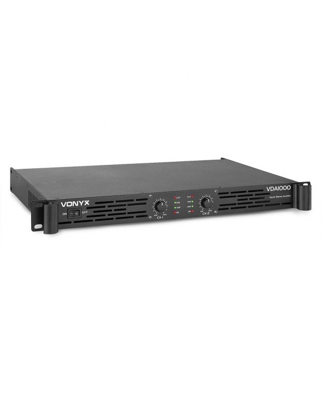 Vonyx VDA1000 PA Amplifier 1U 2 x500W Amplifiers