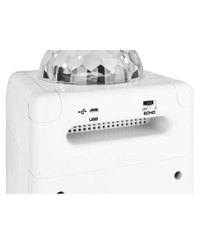 Vonyx SBS50W BT Karaoke Sp Mic LED WHT Altoparlanti Hi-Fi