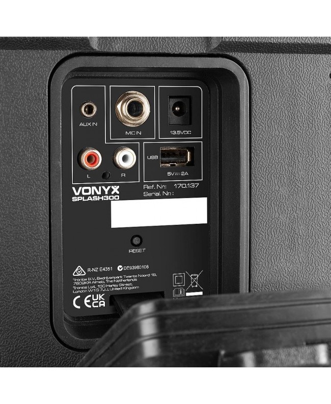 Vonyx Splash300 Tragbares System BT Akkubetriebene PA-Lautsprecher