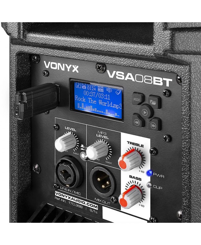 Vonyx VSA08BT Bi-Amp. Active 8 250W BT Casse Attive