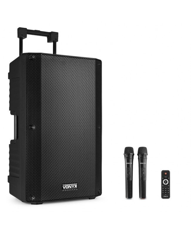 Vonyx VSA700 Port.System 15 2HH UHF Akkubetriebene PA-Lautsprecher