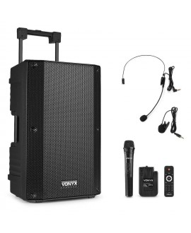 Vonyx VSA500-BP Port.System 12HH+BP UHF Akkubetriebene PA-Lautsprecher