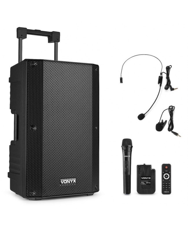 Vonyx VSA500-BP Port.System 12HH+BP UHF Akkubetriebene PA-Lautsprecher