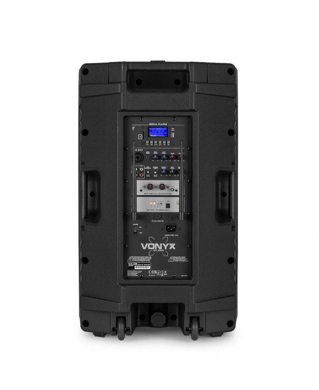 Vonyx VSA700-BP Port.System 15HH+BP UHF Akkubetriebene PA-Lautsprecher