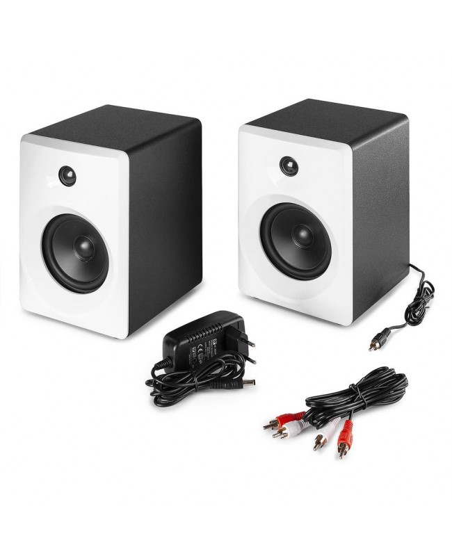 Vonyx SMN40W Act.StudioMonitor 4Pair Wht Active Nearfield Monitors
