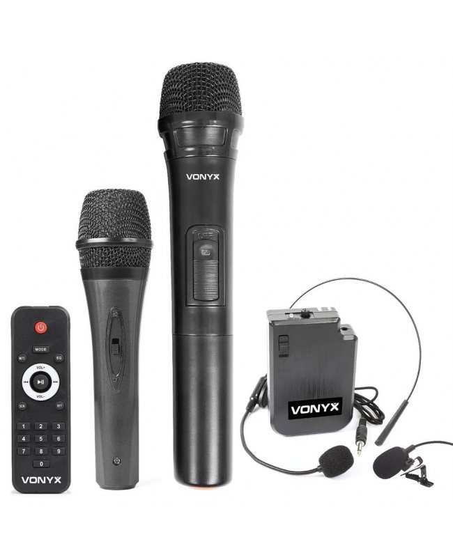 Vonyx AP1200PA Mobile Amp 12 BP-HH-UHF Diffusori a batteria
