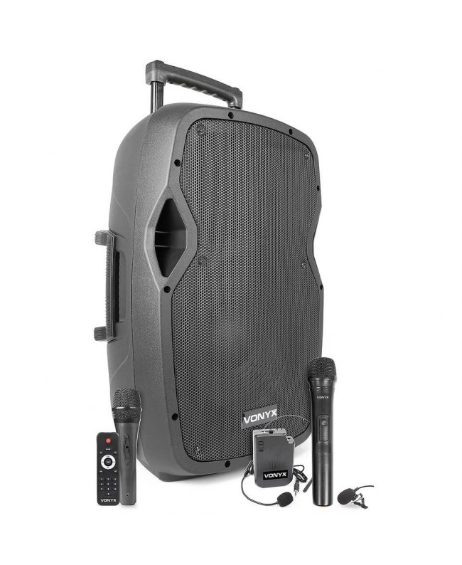Vonyx AP1200PA Mobile Amp 12 BP-HH-UHF Akkubetriebene PA-Lautsprecher