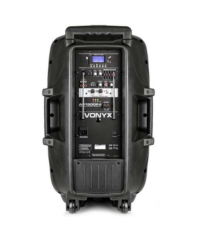 Vonyx AP1500PA Mobile Amp 15 2HH-UHF BT Akkubetriebene PA-Lautsprecher