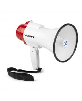 Vonyx MEG025 25W rec,sirene,Batt,USB,BT Megafone