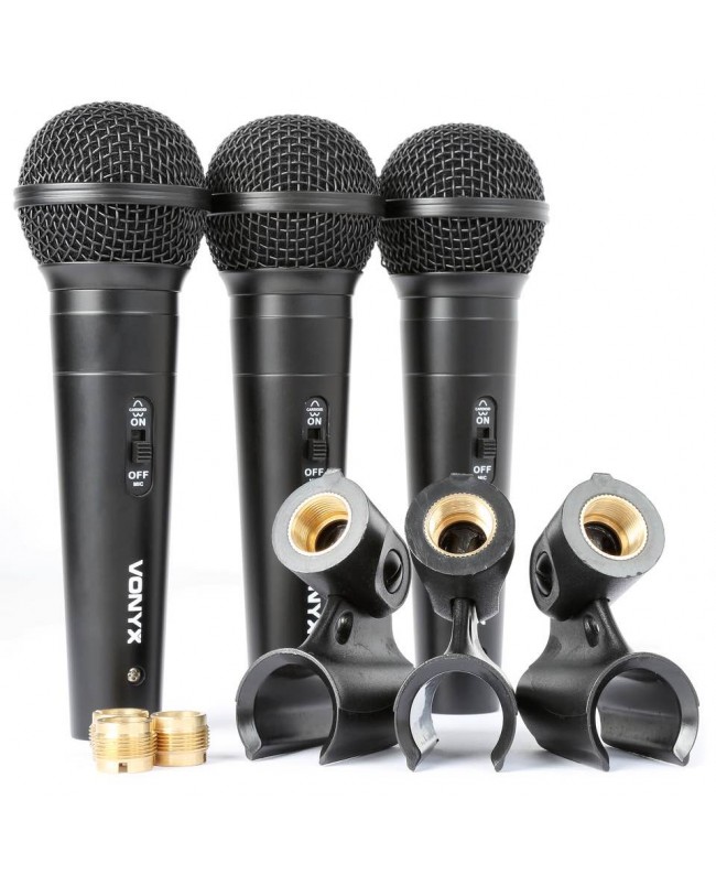Vonyx VX1800S Dynamic Micro set 3pcs Handheld Microphones