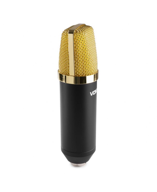 Vonyx CMS400B Studiogarnitur micro Cond Gold USB Mikrofone