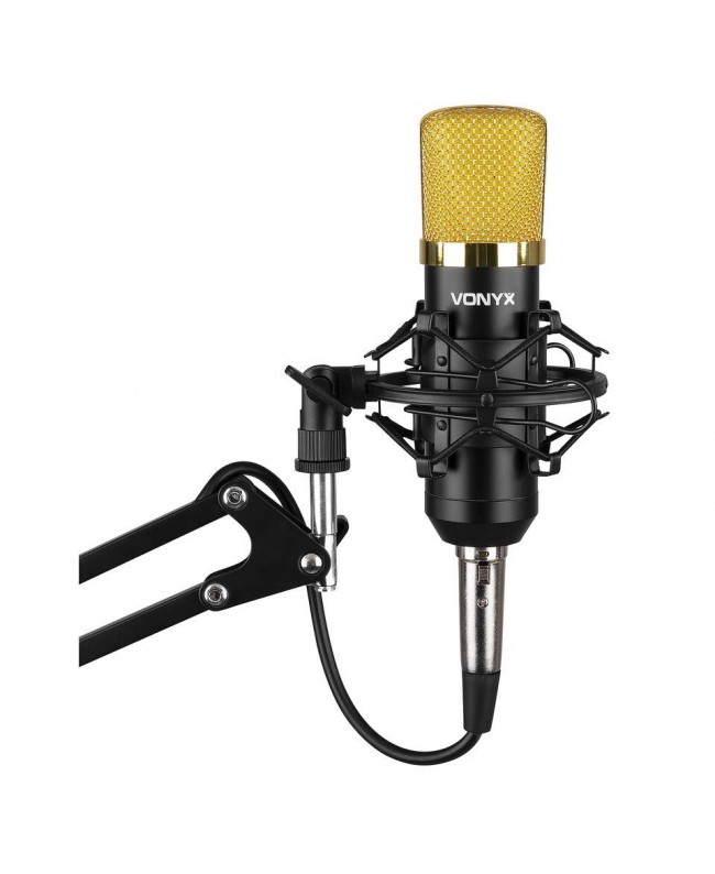 Vonyx CMS400B Studiogarnitur micro Cond Gold USB Mikrofone