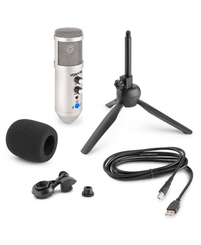 Vonyx CM320T Studio Micro USB Titanium USB Mikrofone