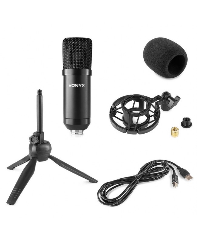 Vonyx CM300B Studio Micro USB Black USB Microphones