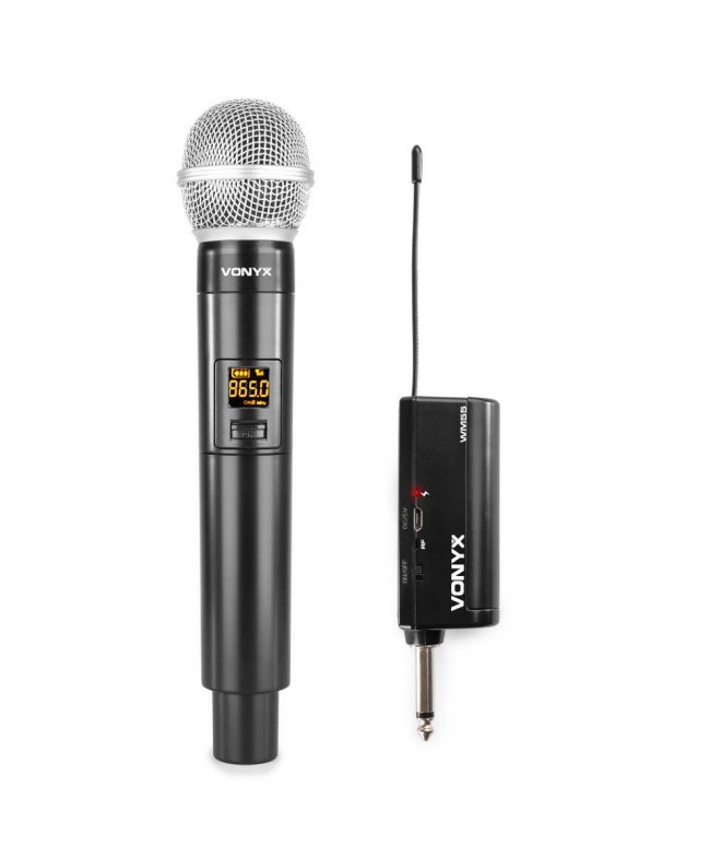 Vonyx WM55 Wirel.Micro 1xUHF plug-in 16CH Sistema wireless con trasmettitore palmare