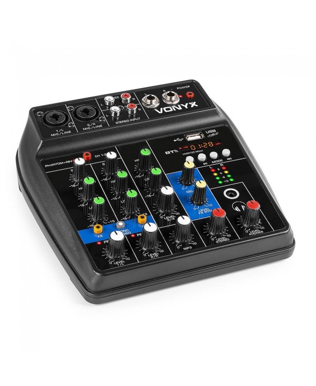 Vonyx VMM100 3-Kanal USB BT Mischpult Analog Mixer