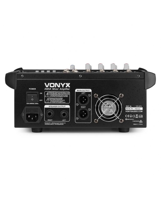 Vonyx AM5A 5 Channel Amplified Mixer BT Analog Mixer