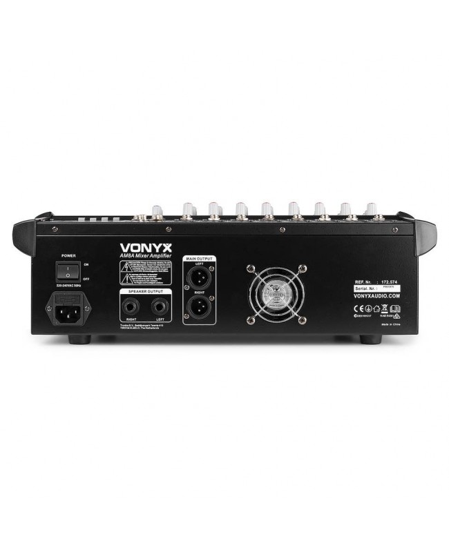 Vonyx AM8A 8-Kanal-Verstärkermischer BT Analog Mixer