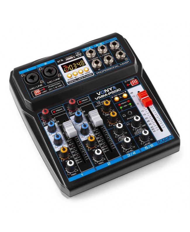 Vonyx VMM-P500 4Musik-Mischpult 4Ch/BT/MP3/US Analog Mixer