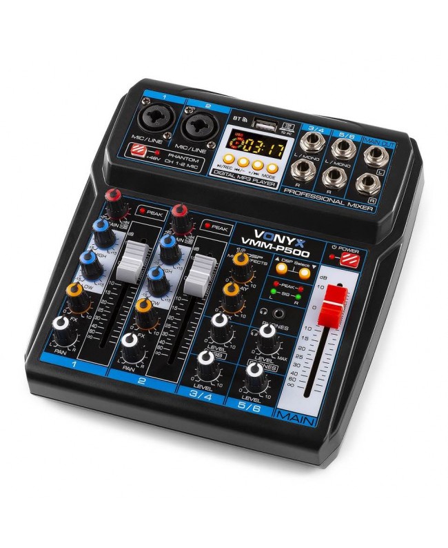 Vonyx VMM-P500 4Musik-Mischpult 4Ch/BT/MP3/US Analog Mixer