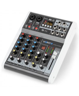 Vonyx VMM-K402 MusMix 4Ch/BT/Echo/USB Rec Analog Mixer