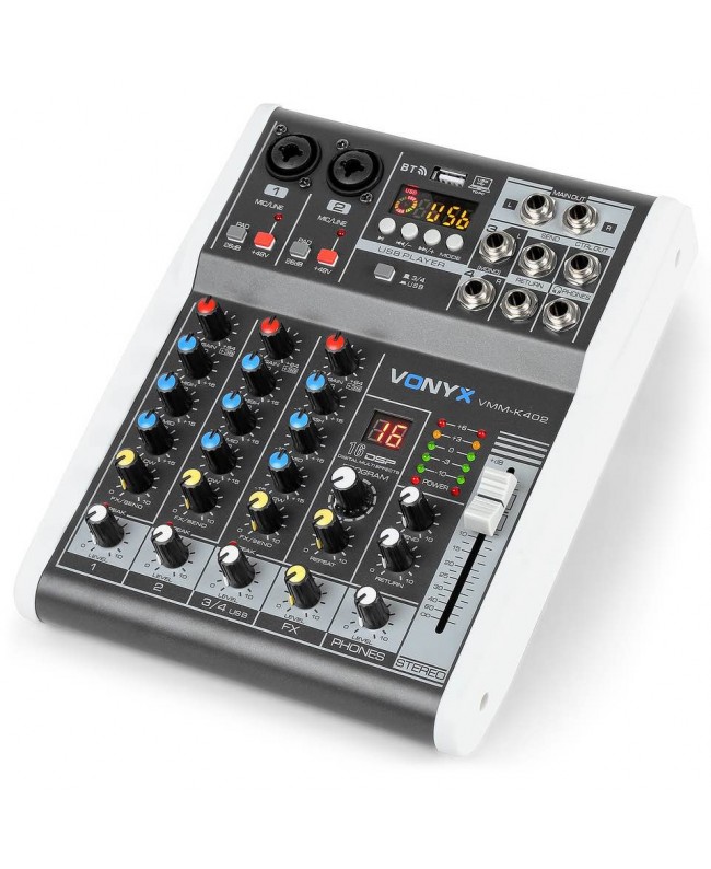 Vonyx VMM-K402 MusMix 4Ch/BT/Echo/USB Rec Mixer analogici