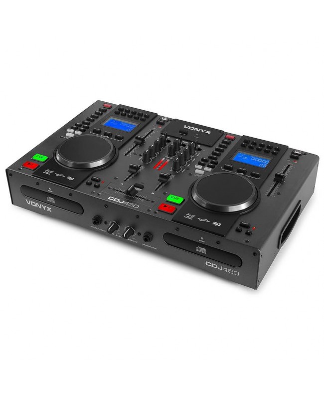 Vonyx CDJ450 Double CD/MP3/USB, BT Statio Mixer per DJ