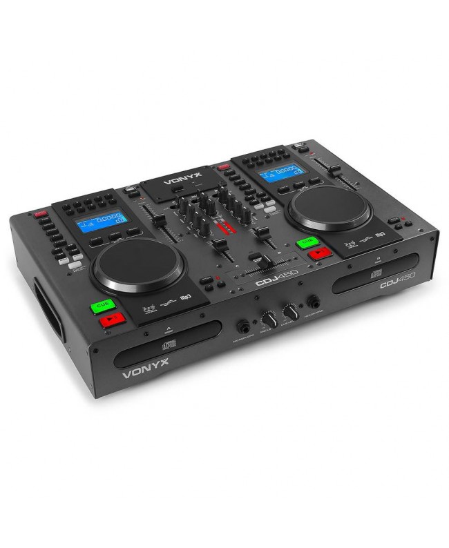 Vonyx CDJ450 Double CD/MP3/USB, BT Statio Mixer per DJ