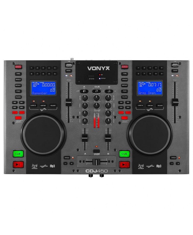 Vonyx CDJ450 Double CD/MP3/USB, BT Statio DJ-Mixer