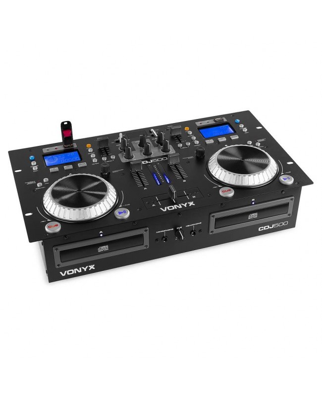 Vonyx CDJ500 Double CD/MP3/USB/BT Ampl.S DJ-Mixer