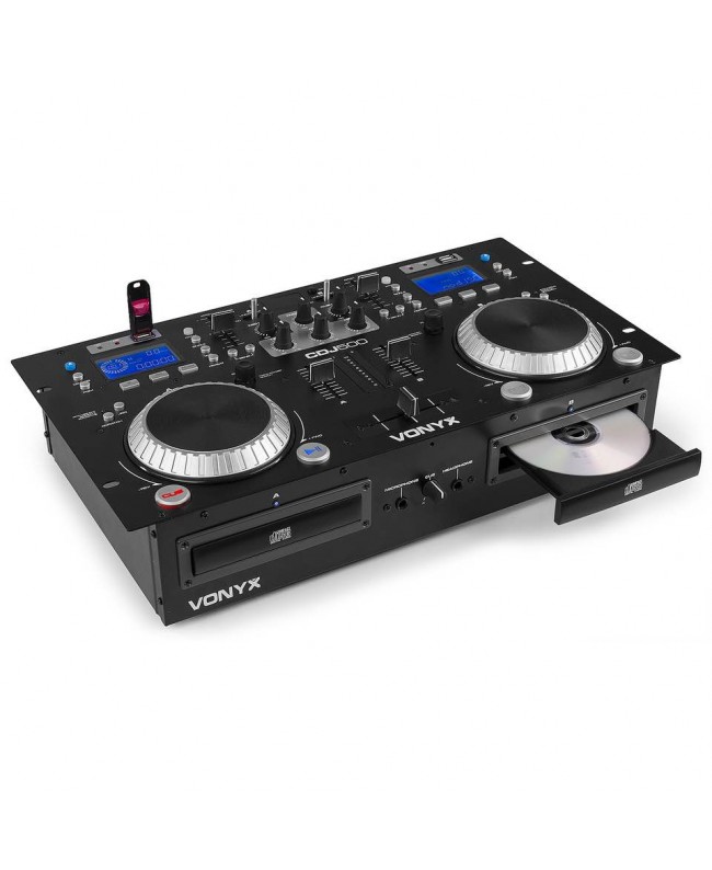 Vonyx CDJ500 Double CD/MP3/USB/BT Ampl.S DJ-Mixer