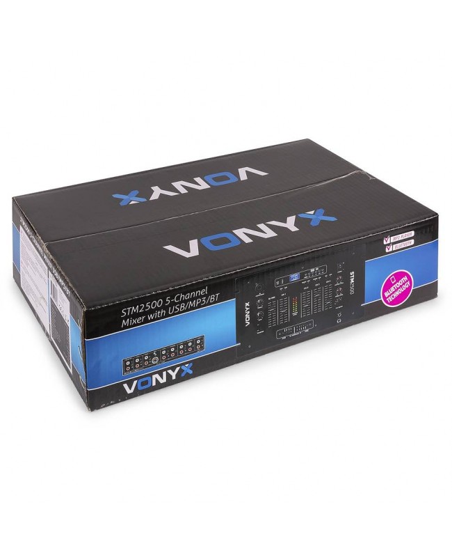 Vonyx STM2500 Mixer 5 ch BT/MP3 Mixer per DJ