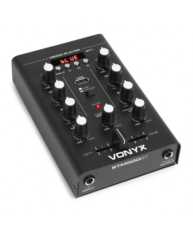 Vonyx STM500BT Mischpult 2CH, BT, MP3, Display DJ-Mixer