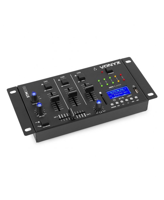 Vonyx STM3030 Mixer 4ch, BT, MP3/Rec/LED Mixer per DJ