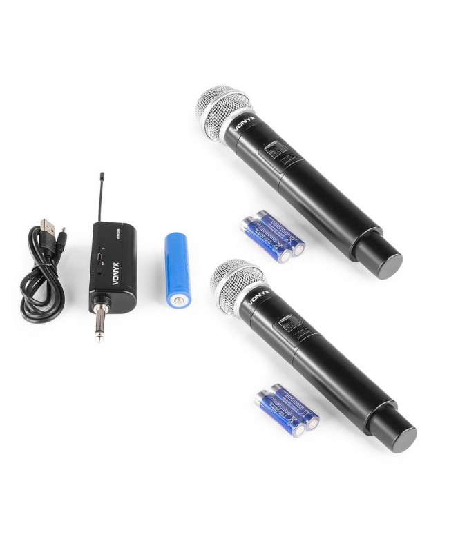 Vonyx WM552 Wirel.Dual Micro UHF plug-in Sistema wireless con trasmettitore palmare