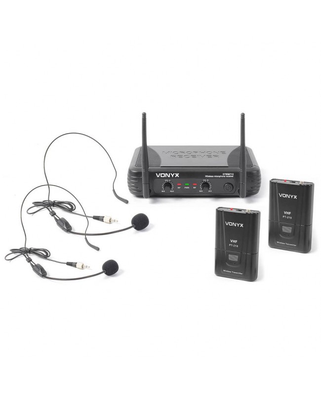 Vonyx STWM712H micro VHF 2ch Headsets Bodypack Receiver