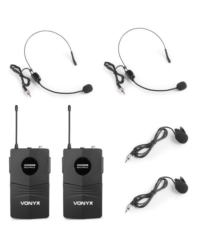 Vonyx WM82B Micro UHF digital 2ch BP Bodypack Receiver
