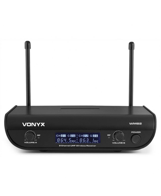 Vonyx WM82C Micro UHF digital 2ch BP+HH Ricevitore Bodypack