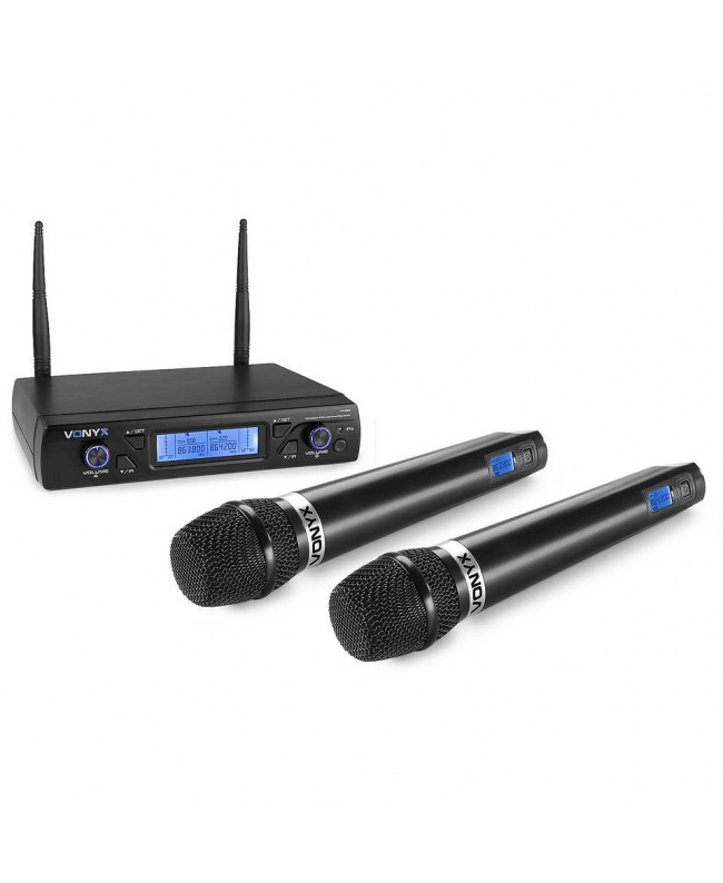 Vonyx WM62 Wirel.Micro UHF 16 Ch 2 Micro Ricevitori