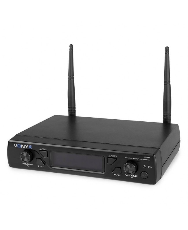 Vonyx WM62 Wirel.Micro UHF 16 Ch 2 Micro Receivers