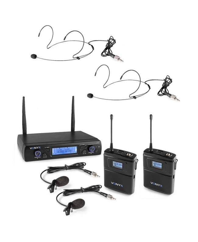 Vonyx WM62B Wirel.Micro UHF 16 Ch 2 Bodyp Empfänger