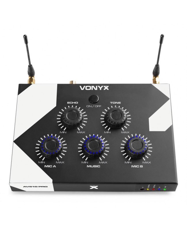 Vonyx AV510 Karaoke Microphone Controller Pro Sistema wireless con trasmettitore palmare