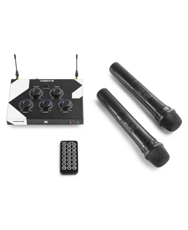 Vonyx AV510 Karaoke-Mikrofonsteuerung Pro Drahtlossystem mit Handsender