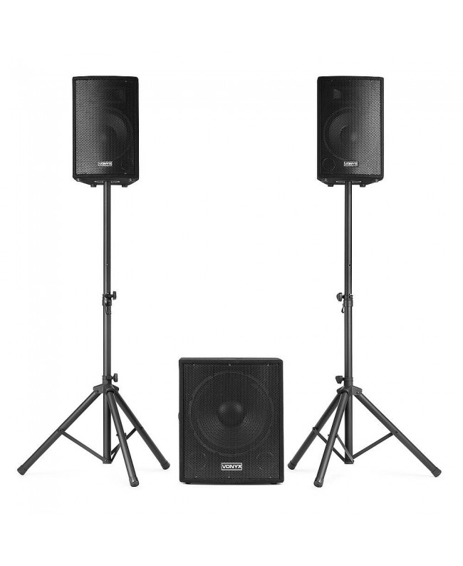 Vonyx VX1015BT set 15sub BT+ 2Top10wood Complete PA Systems